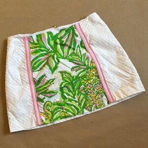 Lilly Pulitzer White and Green Bubble Mini Skirt